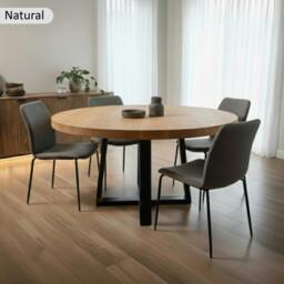 Rackhams Premium Solid Oak Round Dining Table - 80cm - thumbnail 2