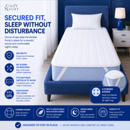 Rackhams Electric Blanket Single Size Heated with 3 Heat Settings - Machine Washable with Overheat Protection - thumbnail 3
