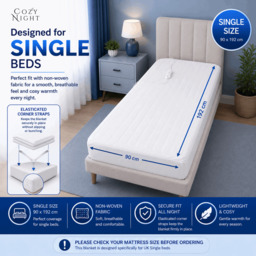 Rackhams Electric Blanket Single Size Heated with 3 Heat Settings - Machine Washable with Overheat Protection - thumbnail 2