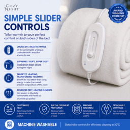 Rackhams Electric Blanket Single Size Heated with 3 Heat Settings - Machine Washable with Overheat Protection - thumbnail 5