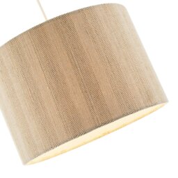 Rackhams Textured Oatmeal Linen Fabric Drum Lamp Shade with Taupe Cotton Lining - thumbnail 3