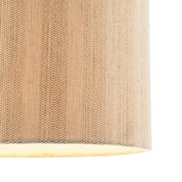 Rackhams Textured Oatmeal Linen Fabric Drum Lamp Shade with Taupe Cotton Lining - thumbnail 5