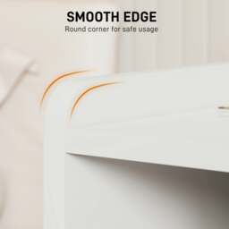 Rackhams Modern Bedside Table with 2 Drawers and Open Shelves for Bedroom - 60 - thumbnail 4