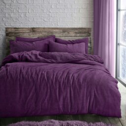 Rackhams Plain Teddy Fluffy and Warm Fleece Duvet Cover Set - Blush - Super King - thumbnail 5