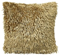 Rackhams Shaggy Chenille Cushion - 43cm x 43cm - Ochre - thumbnail 1