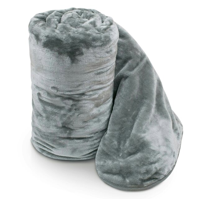 Rackhams Faux Mink Thick Heavy Blanket - 200cm x 240cm - Silver - image 1