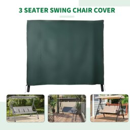 Rackhams Garden Furniture Protector Patio Swing Chair Cover Deep Green - Dark Grey - Oxford Fabric - 205L x 124D x 164Hcm - thumbnail 5