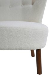 Rackhams 2Pcs Teddy Bear Fur Tufted Accent Chair with Footstool - White - thumbnail 5