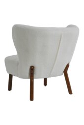 Rackhams 2Pcs Teddy Bear Fur Tufted Accent Chair with Footstool - White - thumbnail 4