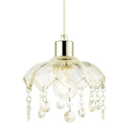 Rackhams Traditional and Shabby Chic Clear Glass Easy Fit Pendant Lamp Shade - thumbnail 2