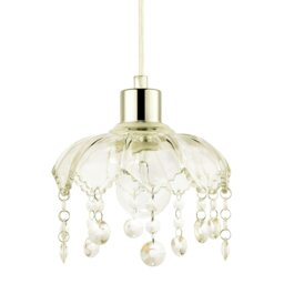 Rackhams Traditional and Shabby Chic Clear Glass Easy Fit Pendant Lamp Shade - thumbnail 1