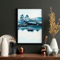 Rackhams Wall art in sets of 3 for living room decor - A3 11.69 x 16.54 in / 29.7 x 42 cm - Satin Photo paper 280 gsm - Oak Frame - thumbnail 3