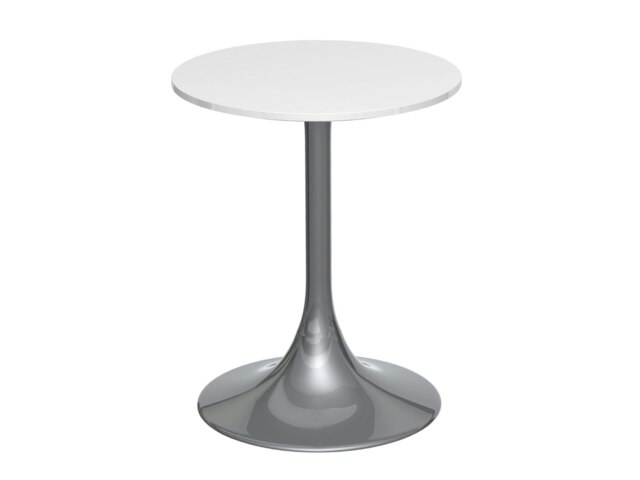 Rackhams Swan Side Tables - Dark Chrome - Gloss White - Small - image 1