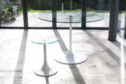 Rackhams Swan Side Tables - Dark Chrome - Gloss White - Small - thumbnail 6