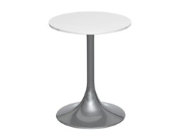 Rackhams Swan Side Tables - Dark Chrome - Gloss White - Small - thumbnail 1