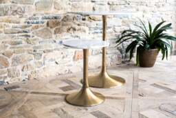 Rackhams Swan Side Tables - Dark Chrome - Gloss White - Small - thumbnail 2