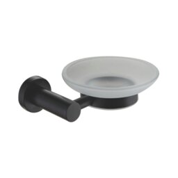 Rackhams Modernity Black Stainless Steel Wall Mounted Frosted Glass Soap Dish