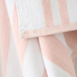 Rackhams Reversible Stripe Cotton Jacquard Towel Blush Pink - Hand Towel - Blush Pink - thumbnail 2