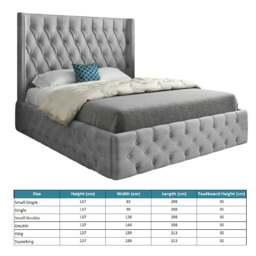 Rackhams Turin Straight Winged Upholstered Soft Velvet Bed Frame - Grey - Pink - Small double - thumbnail 5