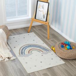 Rackhams Lillian-Kids Beige Orange Blue Green Washable Rug for Children's Rooms - 160cm_diameter - thumbnail 6