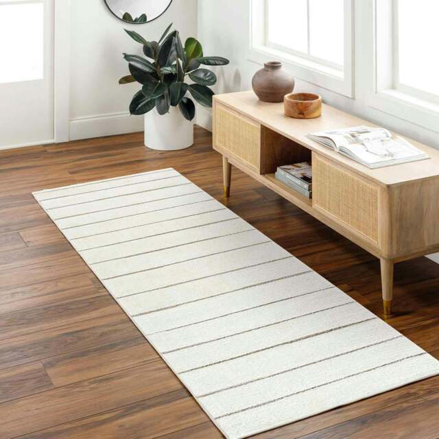 Rackhams Our Pnw Home Cascade-Modern Ivory Taupe Graphic High Pile Rug - 80 x 220 cm - image 1