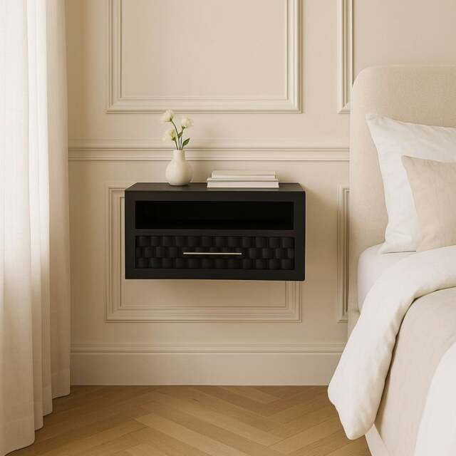 Rackhams Solid Wood Arno Wall-Mounted Nightstand - image 1