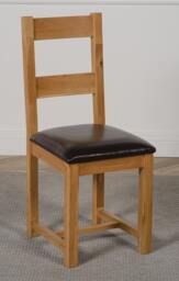 Rackhams Lincoln Solid Oak Dining Chair - Brown - 1 - thumbnail 2