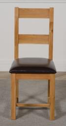 Rackhams Lincoln Solid Oak Dining Chair - Brown - 1