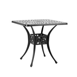 Rackhams Black 2.6ft Cast Aluminium Square Garden Dining Table for Outdoors - thumbnail 3