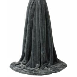 Rackhams Riva Paoletti Empress Throw - Charcoal - 130x180cm - Charcoal - 100% Polyester - thumbnail 2