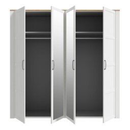 Rackhams Bohol 2 Door 2 Mirrored Door Wardrobe in Riviera Oak/White - White & Oak - Malemine - 1 - thumbnail 4