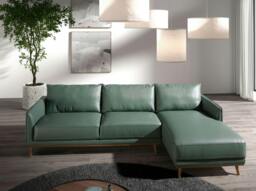 Rackhams Corner sofa in green leather 6199/6200 - Right - thumbnail 6