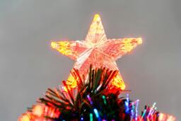 Rackhams 2ft to 6ft Candle & Bow Fibre Optic Christmas Trees, Green PVC, Pre-Lit LED - 4FT - PVC - Green - thumbnail 5