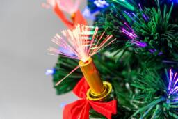 Rackhams 2ft to 6ft Candle & Bow Fibre Optic Christmas Trees, Green PVC, Pre-Lit LED - 4FT - PVC - Green - thumbnail 6