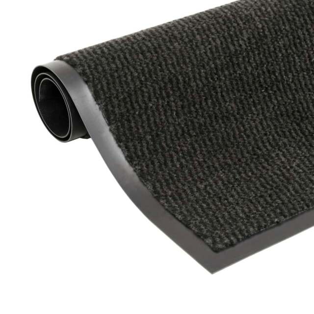 Rackhams Dust Control Mat Rectangular Tufted 90x150 cm Black - Tufted fabric with a flexible, non-slip rubber backing