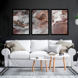 Rackhams Contemporary Wall Art Decor - set of 3 framed wall art prints - 20 x 30 in / 50 x 76 cm - Satin Photo paper 280 gsm - Black Frame - thumbnail 3