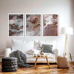 Rackhams Contemporary Wall Art Decor - set of 3 framed wall art prints - 20 x 30 in / 50 x 76 cm - Satin Photo paper 280 gsm - Black Frame - thumbnail 4