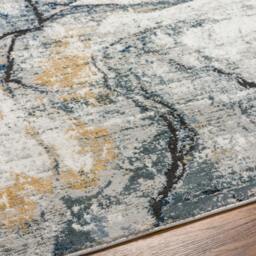 Rackhams Jolie-Abstract Grey Blue Ivory Brown Modern Marble Rug - 200 x 275 cm - thumbnail 3