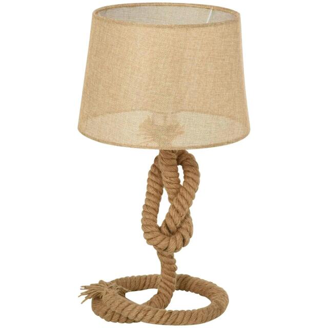 Rackhams Nautical Style Table Lamp with Fabric Lampshade Metal Frame Power Switch, 48cm Home Desk Lamp Bedroom Living Room Study E27 Base, Beige - image 1