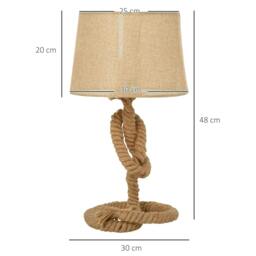 Rackhams Nautical Style Table Lamp with Fabric Lampshade Metal Frame Power Switch, 48cm Home Desk Lamp Bedroom Living Room Study E27 Base, Beige - thumbnail 3