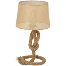 Rackhams Nautical Style Table Lamp with Fabric Lampshade Metal Frame Power Switch, 48cm Home Desk Lamp Bedroom Living Room Study E27 Base, Beige - thumbnail 1