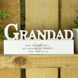 Rackhams Personalised Free Text Heart Wooden Grandad Ornament - thumbnail 1
