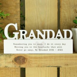 Rackhams Personalised Free Text Heart Wooden Grandad Ornament - thumbnail 2