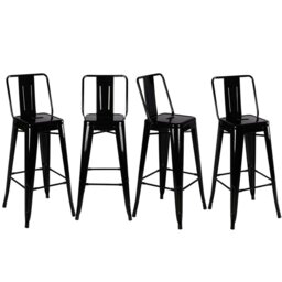 Rackhams Set of 4 Metal Bar Stool Industrial Style High Chair - thumbnail 2