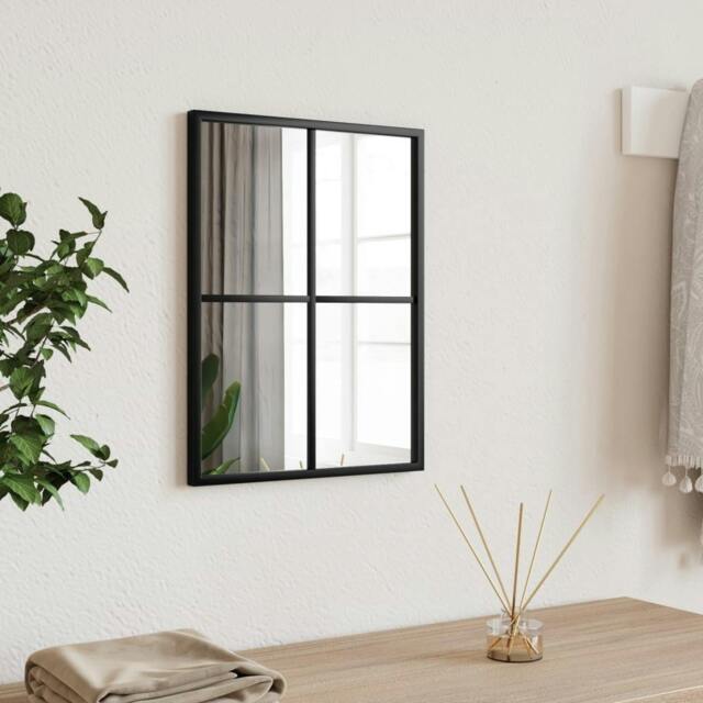 Rackhams Berkfield Wall Mirror Black 30x40 cm Rectangle Iron