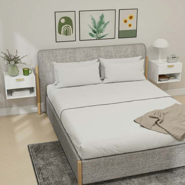 Rackhams Floating Nightstands Set of 2, Modern Wall Mounted Bedside Tables - image 1
