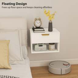 Rackhams Floating Nightstands Set of 2, Modern Wall Mounted Bedside Tables - thumbnail 6