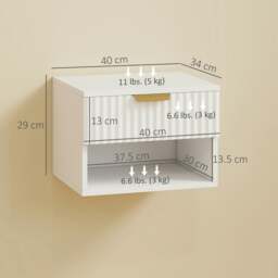 Rackhams Floating Nightstands Set of 2, Modern Wall Mounted Bedside Tables - thumbnail 5