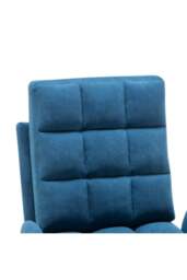 Rackhams Modern Leisure Arm Chair with Footstool - Blue - thumbnail 4