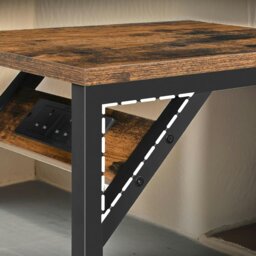 Rackhams C Shaped Table With USB Ports & Power Outlets - thumbnail 4